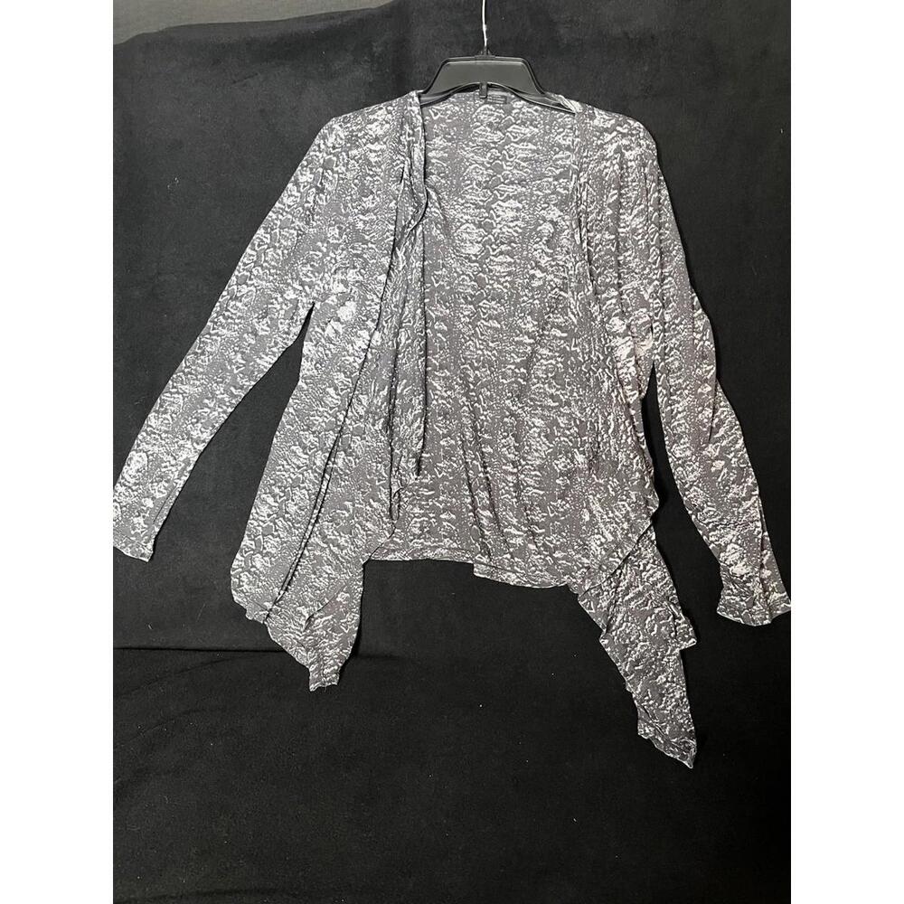 Calvin Klein Women's Long Sleeve Cardigan Gray TexturedPattern Size M *Read Desc